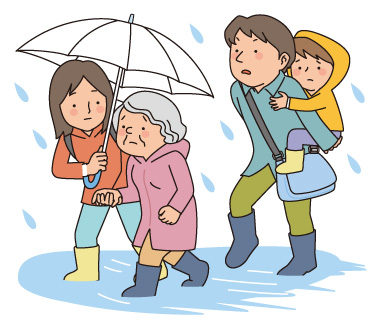 暴風や大雨が発生した場合の画像