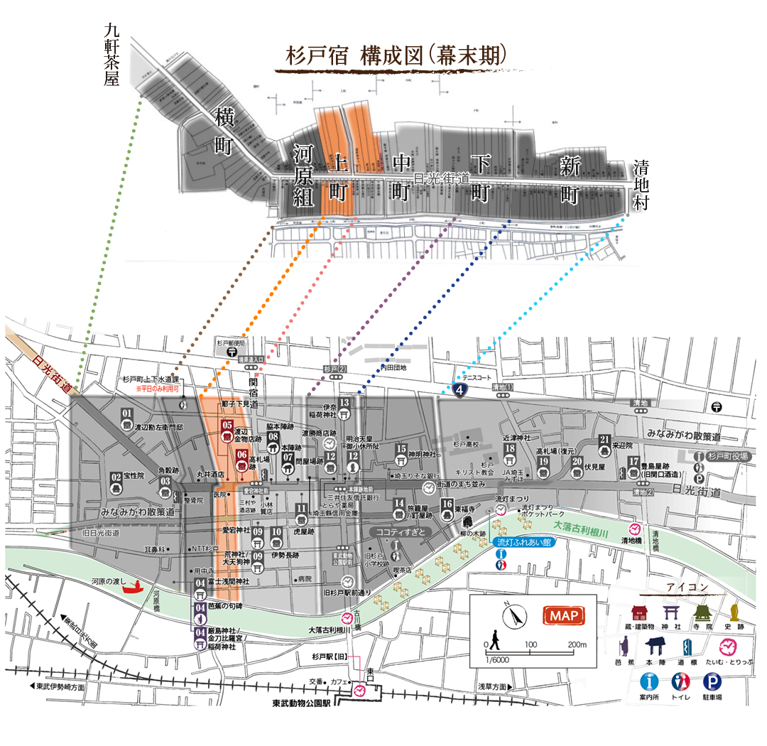 宿場の構成図（幕末期）の画像
