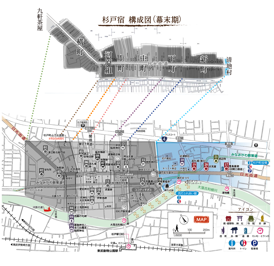杉戸宿　構成図（幕末期）清地村