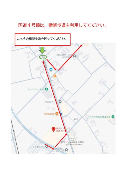横断歩道を利用してください