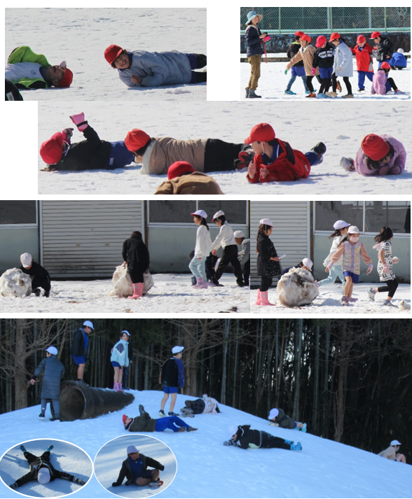 123年生の雪遊びの様子です。