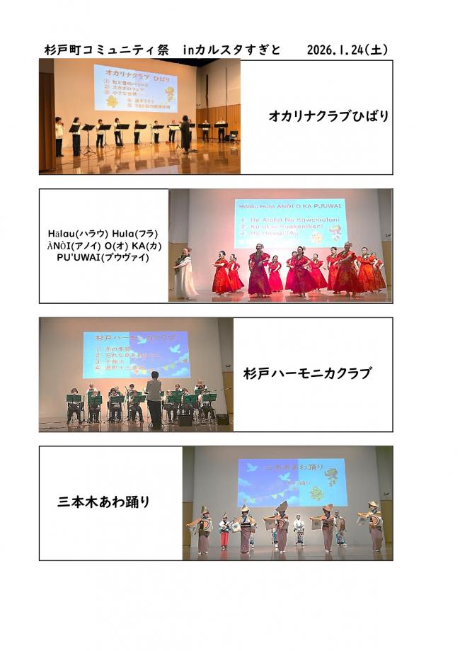 杉戸町コミュニティ祭　2026.1.24